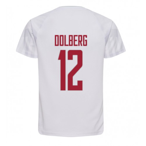 Echipament fotbal Danemarca Kasper Dolberg #12 Tricou Deplasare Mondial 2022 maneca scurta